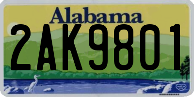 AL license plate 2AK9801