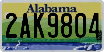 AL license plate 2AK9804