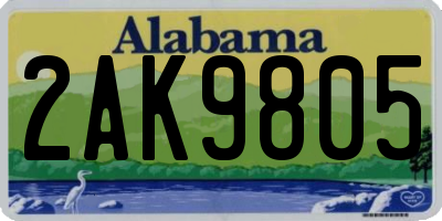 AL license plate 2AK9805
