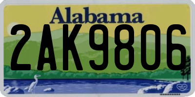 AL license plate 2AK9806