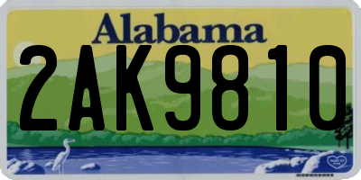 AL license plate 2AK9810