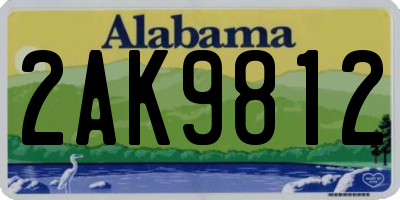 AL license plate 2AK9812