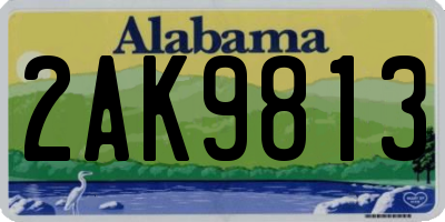 AL license plate 2AK9813
