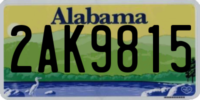 AL license plate 2AK9815