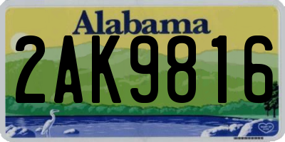 AL license plate 2AK9816