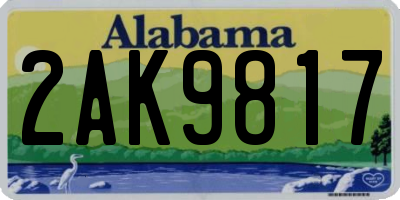 AL license plate 2AK9817