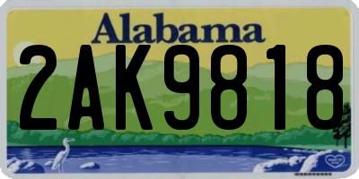 AL license plate 2AK9818