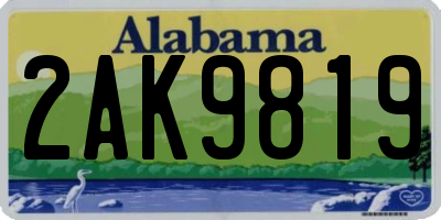 AL license plate 2AK9819