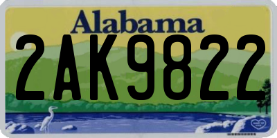 AL license plate 2AK9822