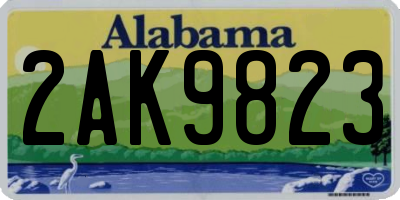AL license plate 2AK9823