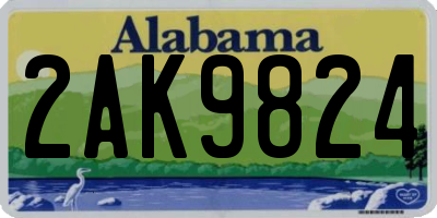 AL license plate 2AK9824