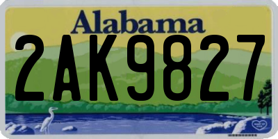 AL license plate 2AK9827