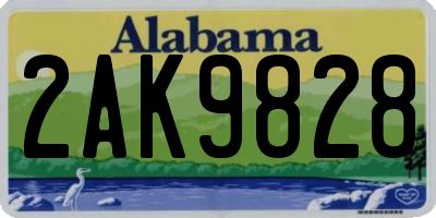AL license plate 2AK9828