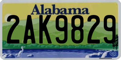 AL license plate 2AK9829