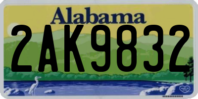 AL license plate 2AK9832