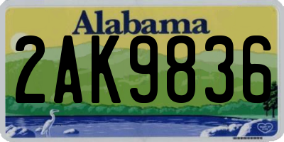 AL license plate 2AK9836