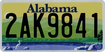 AL license plate 2AK9841