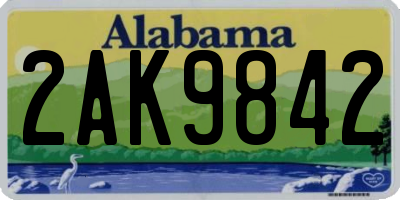 AL license plate 2AK9842