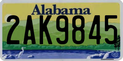 AL license plate 2AK9845