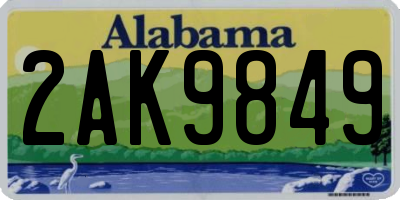 AL license plate 2AK9849
