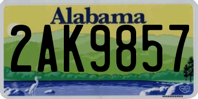 AL license plate 2AK9857