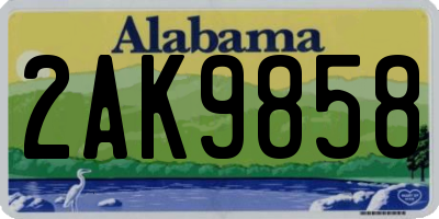 AL license plate 2AK9858