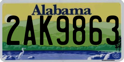 AL license plate 2AK9863