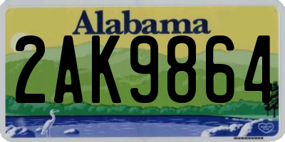 AL license plate 2AK9864