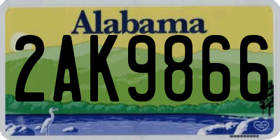 AL license plate 2AK9866