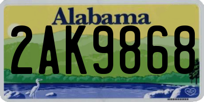 AL license plate 2AK9868
