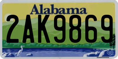 AL license plate 2AK9869