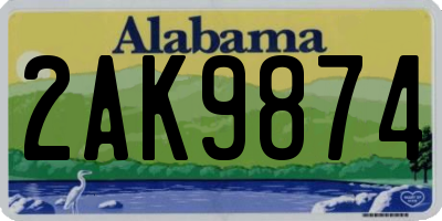 AL license plate 2AK9874