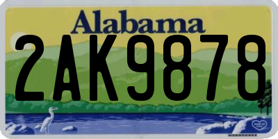 AL license plate 2AK9878