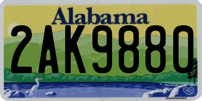 AL license plate 2AK9880