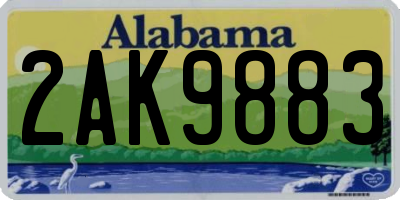 AL license plate 2AK9883