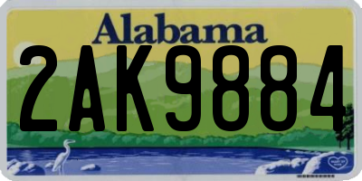AL license plate 2AK9884