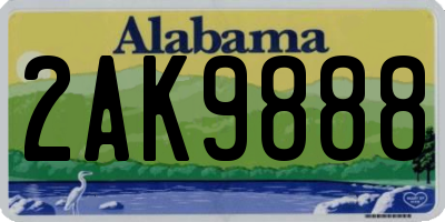 AL license plate 2AK9888