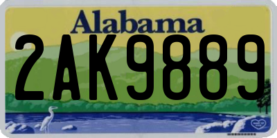 AL license plate 2AK9889
