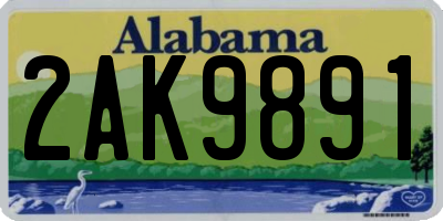 AL license plate 2AK9891