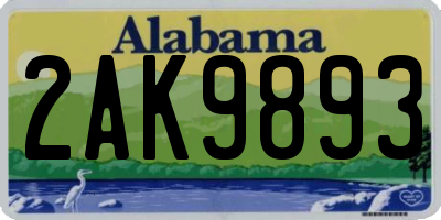 AL license plate 2AK9893