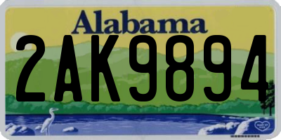 AL license plate 2AK9894