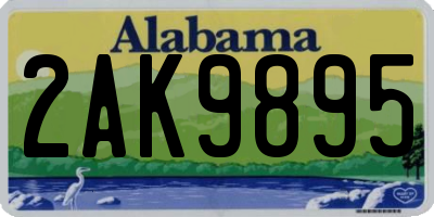 AL license plate 2AK9895