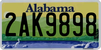 AL license plate 2AK9898