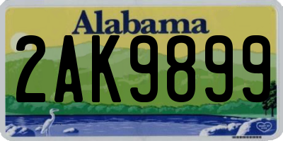AL license plate 2AK9899