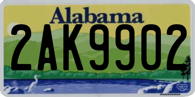 AL license plate 2AK9902