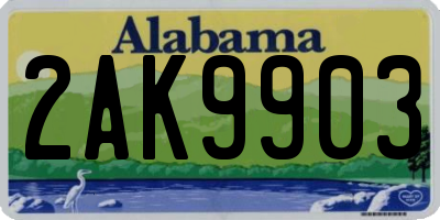 AL license plate 2AK9903