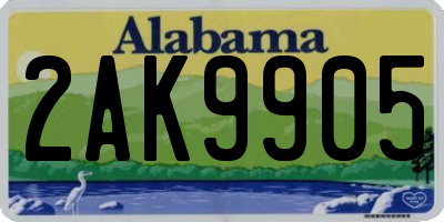 AL license plate 2AK9905