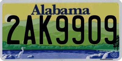 AL license plate 2AK9909