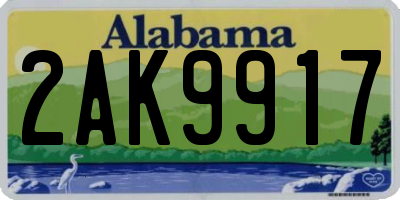 AL license plate 2AK9917
