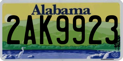 AL license plate 2AK9923